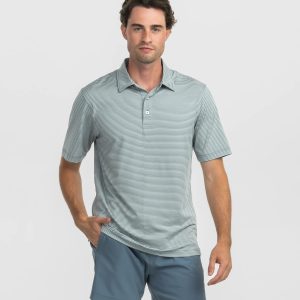 Largo Stripe Polo - Upland Green