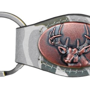 Green Old School Camo Leather Key Fob - Buck Concho
