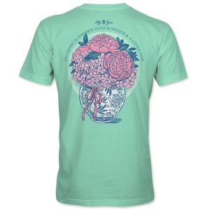 Lily Grace "Sunshine & A Little Pink" Preppy Pocket Tee – Mint