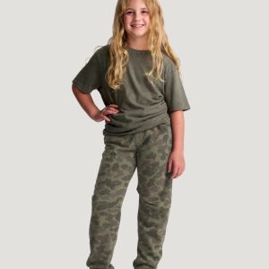 Youth Fleece Jogger - Vintage Camo Oil Green