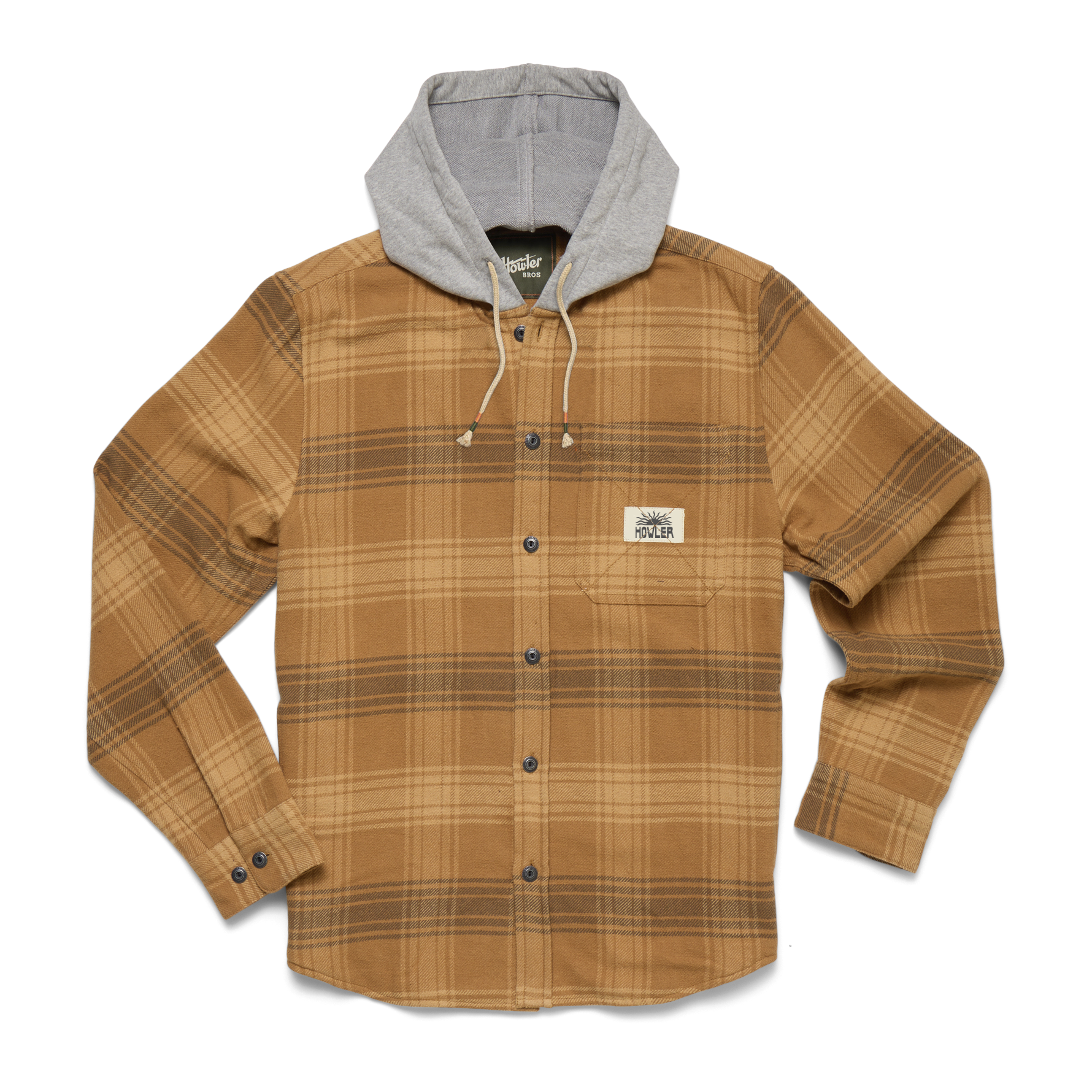 Salvo Hooded Blanket Flannel - Mesa Plaid - Duck Brown
