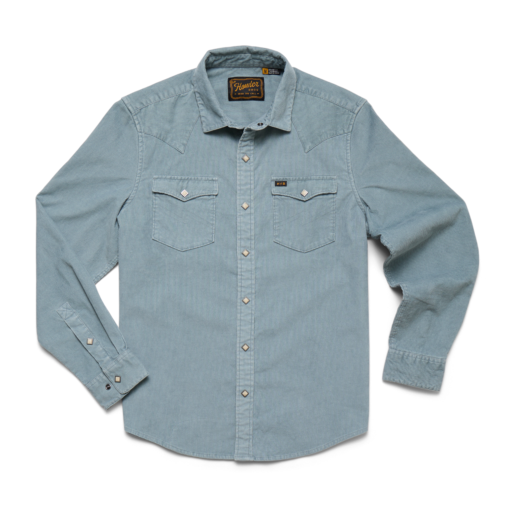 Banning Corduroy Snapshirt - Iron Blue