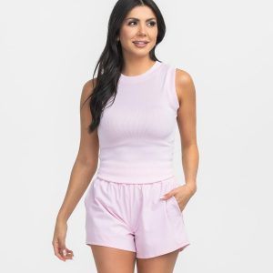 High Neck Performance Tank - Blossom