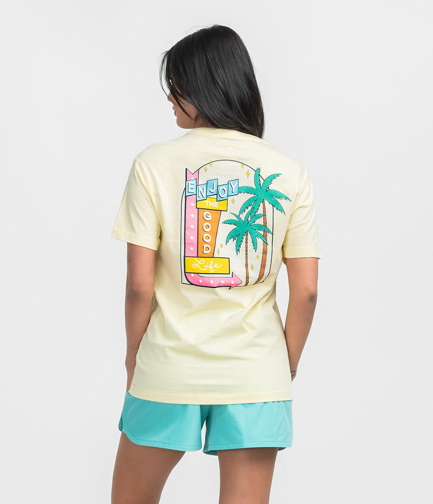 Enjoy The Good Life Tee - Canary