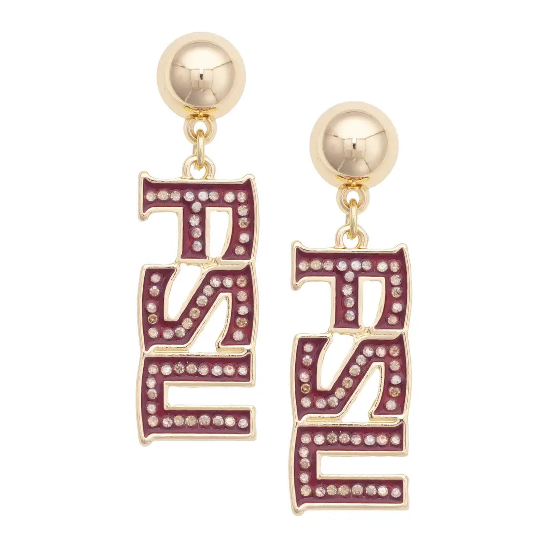 Florida State Seminoles Pave Outline Earrings