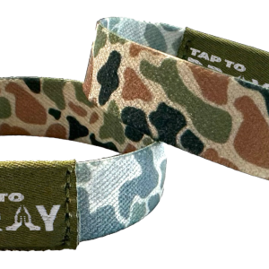 Tap To Pray™ Wristbands - River Rock Camo Classic & Sage