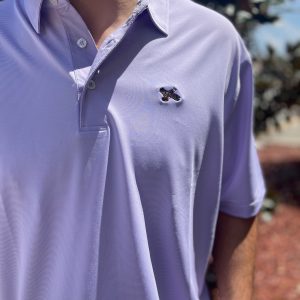 Quail Performance Polo - Lilac & White Stripes