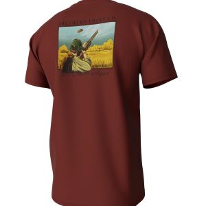 Youth Clay Shooting Short Sleeve Pocket Tee - Chili Oil