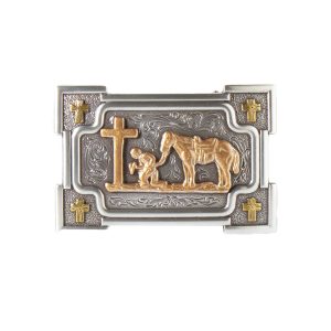 Rectangle Cowboy Praying Buckle