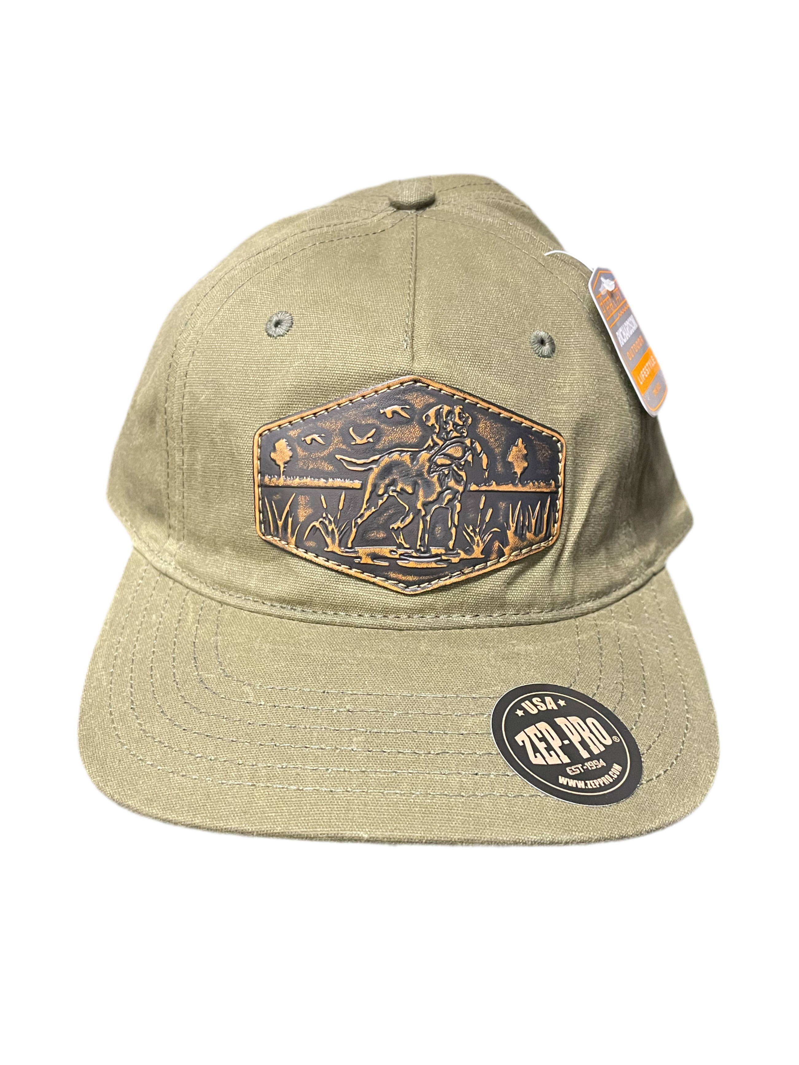 Waxed Canvas Pointer Patch Hat - Olive
