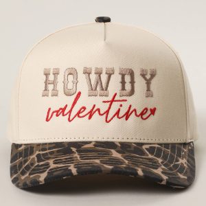 Howdy Valentine Trucker Hat - Leopard & Cream