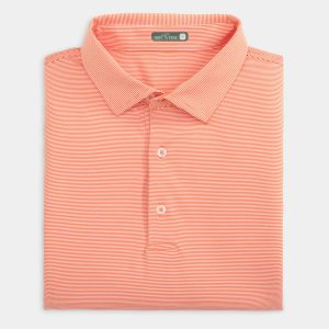 Club Pinstripe Performance Polo - Orange