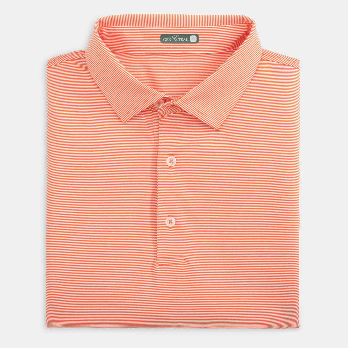 Club Pinstripe Performance Polo - Orange