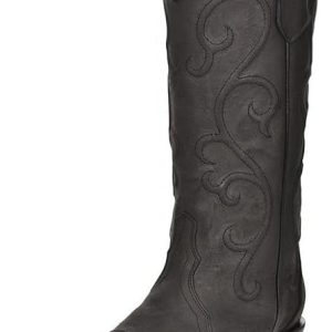Ladies Black Embroidery Snip Toe Boot