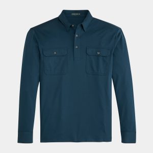 Midnight Long Sleeve Utility Polo