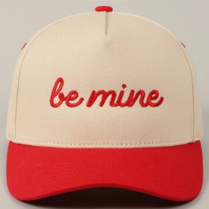 Be mine Embroidery Lettering Two-Tone Cap: Red / ONE SIZE
