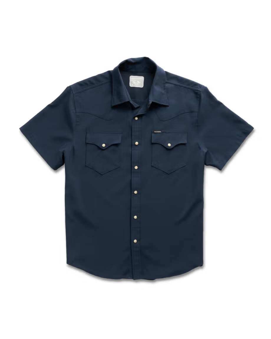 Men's Performance Western Short Sleeve Pearl Snap - Navy