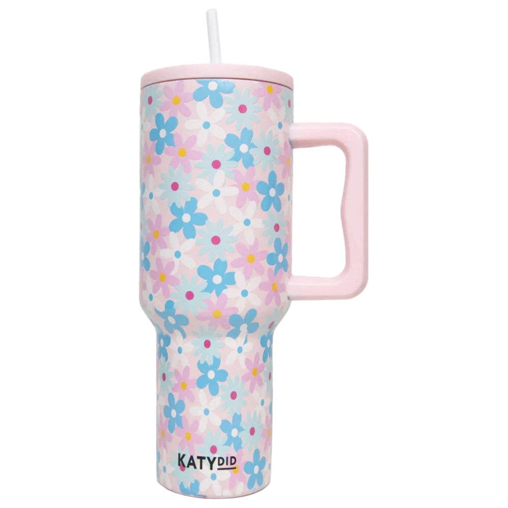 Dainty Florals Wholesale 38 Oz Tumbler: Light Pink