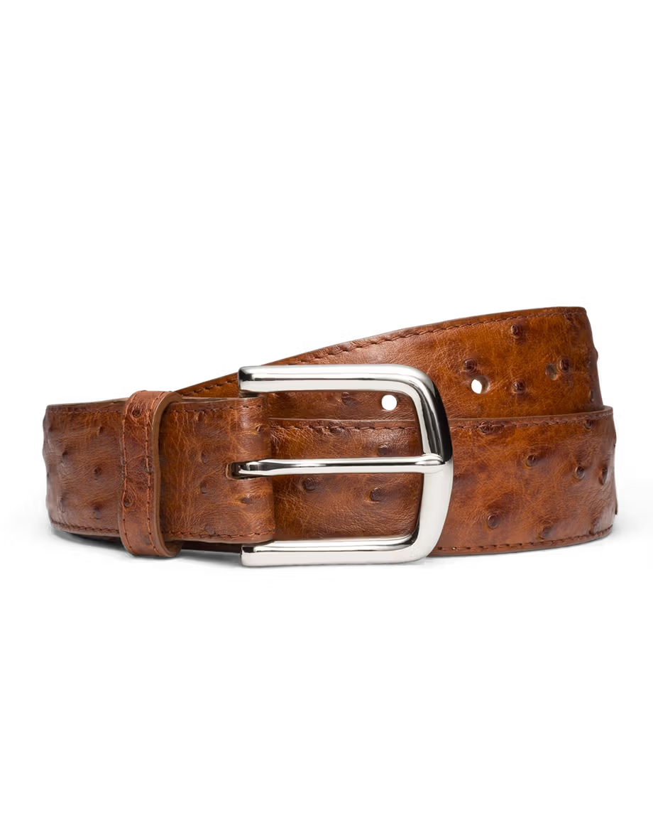 Men's Ostrich Belt - Pecan