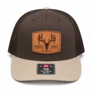 Deer Skull Patch Trucker Hat - Brown & Khaki