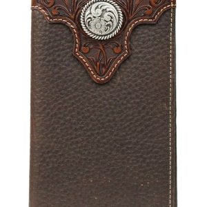 Ariat® Circle Concho Chocolate Brown Leather Rodeo Wallet A3510202