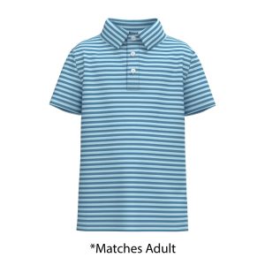 Youth Boys Sarasota Stripe Polo- Sweet Water