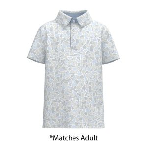 Youth Boys Hunters Hideaway Printed Polo - River Rock
