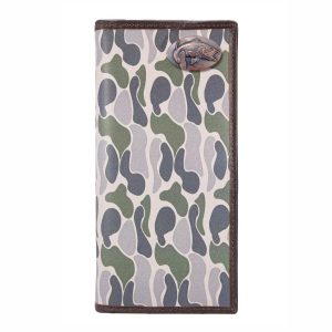 Brown Old School Camo Roper Wallet - Bass Concho
