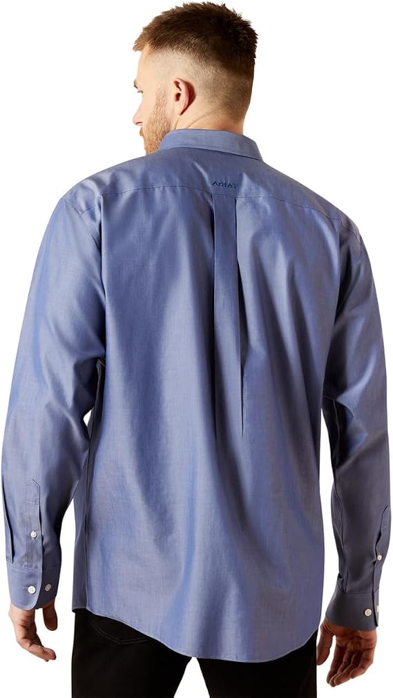 Wrinkle Free Solid Pinpoint Oxford LS Shirt - Oxford blue - Image 2