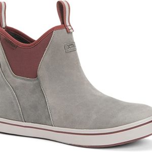 Men's 6 Inch Leather Ankle Deck Boot - Gray/Rum Raisin