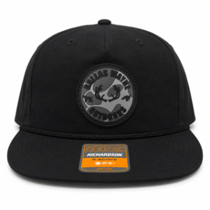 Outdoors PVC Circle Patch Hat - Gray Camo- Black & Black