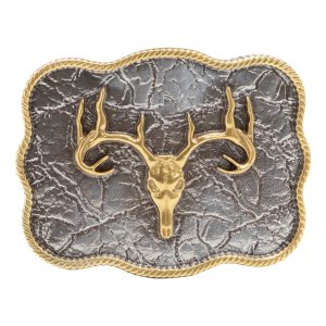 Scalloped Elk Skull Buckle