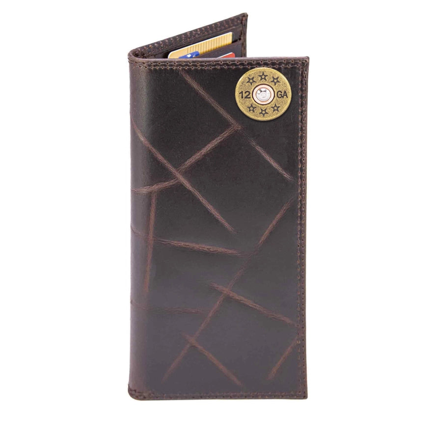 Wrinkle Leather Roper Wallet - Shotshell Concho
