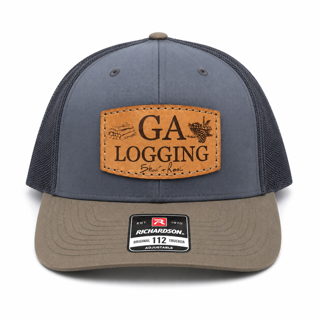 Georgia Logging Patch Trucker Hat - Gunmetal & Chocolate Chip