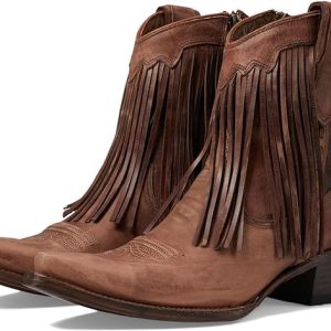 Ladies Brick Fringe Ankle Boot