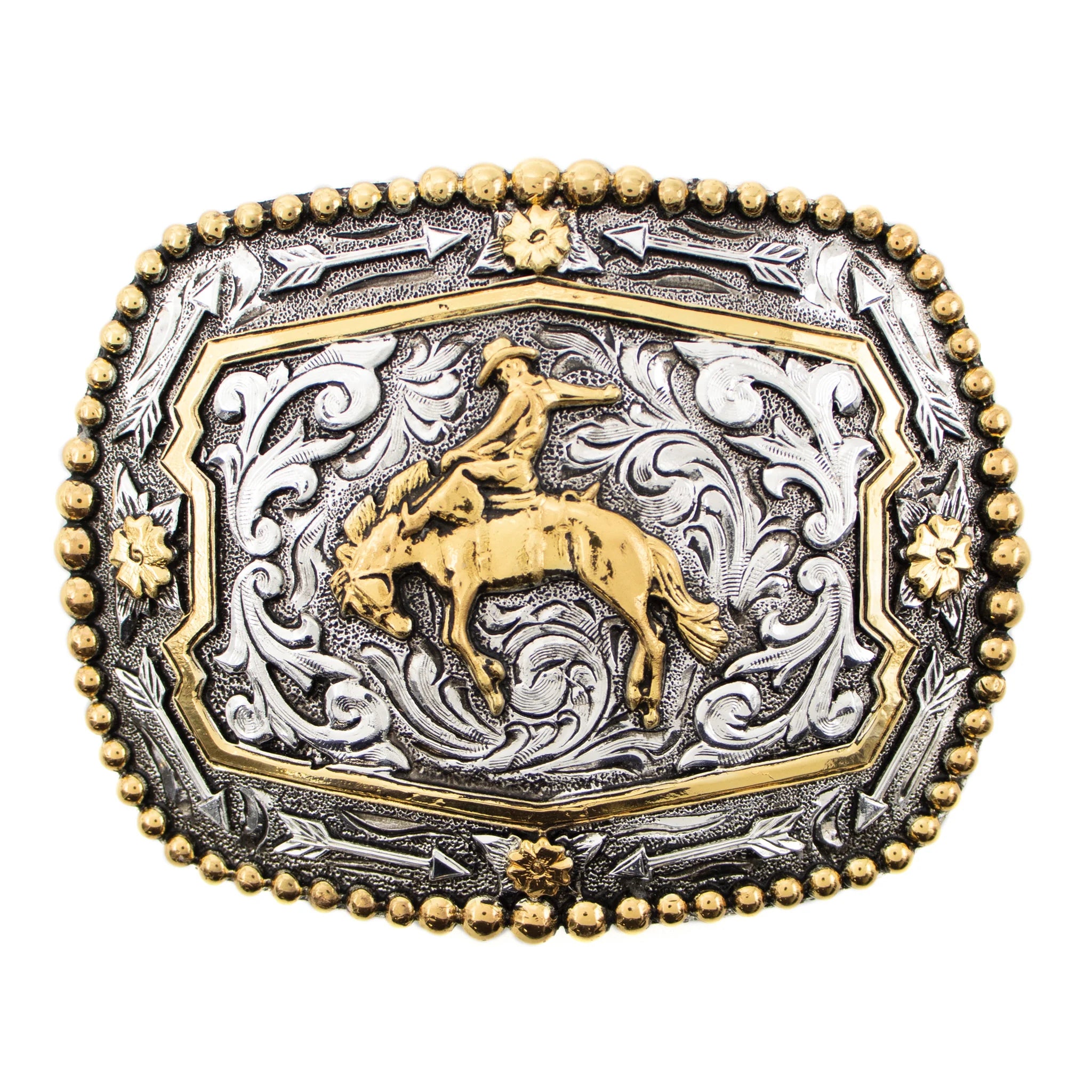 Bronc Rider Beaded Edge Buckle