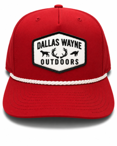 Dallas Wayne Outdoors 5-Panel Rope Hat - Red/White