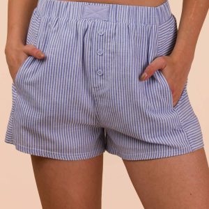 Striped & Checker Boxer Shorts - Blue Stripe