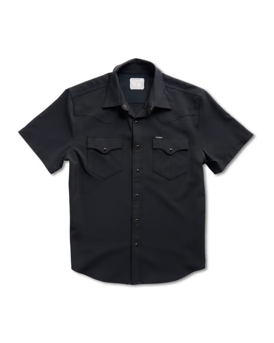 Men's Performance Western Short Sleeve Pearl Snap - Black