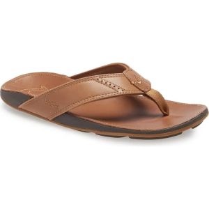 'Nui' Leather Flip Flop Sand/Sand
