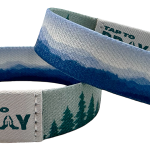 Tap To Pray Wristbands - Tap W/Phone For Daily Verse/Prayer: Blue Mountains & Green Forests