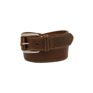 Ariat Western Mens Belt Leather Logo Concho Brown