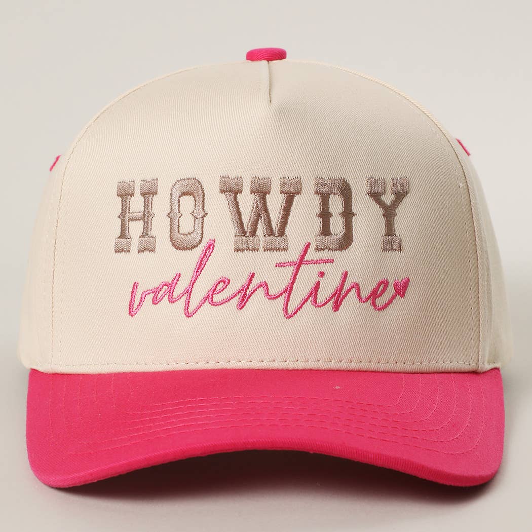 Howdy Valentine Trucker Hat - Pink & Cream