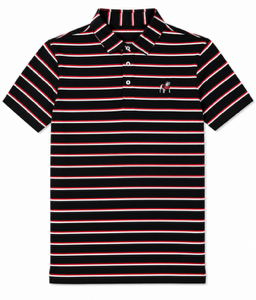 Standing Dawg - Black/White/Red Poplar Performance Polo