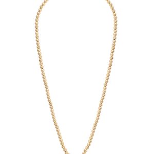Haley Open Heart Ball Bead Necklace in Shiny Gold