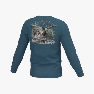Youth Cupped Ducks Long Sleeve Pocket Tee