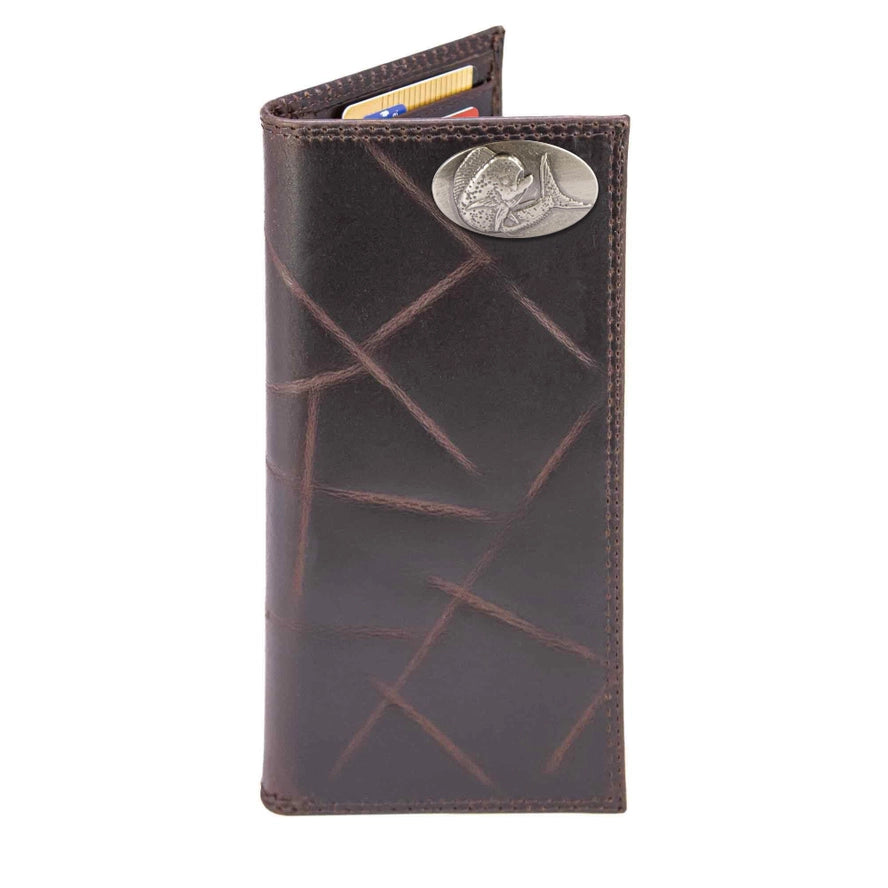 Wrinkle Leather Roper Wallet - Dolphin Concho