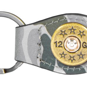 Green Old School Camo Leather Key Fob - Shotshell Concho