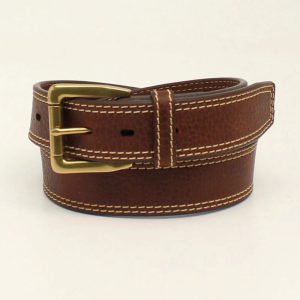 Ariat Men's 1 1/2 Inch Logo Concho Double Stitch Belt Brown