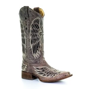 Ladies Black Wing/Cross Boot